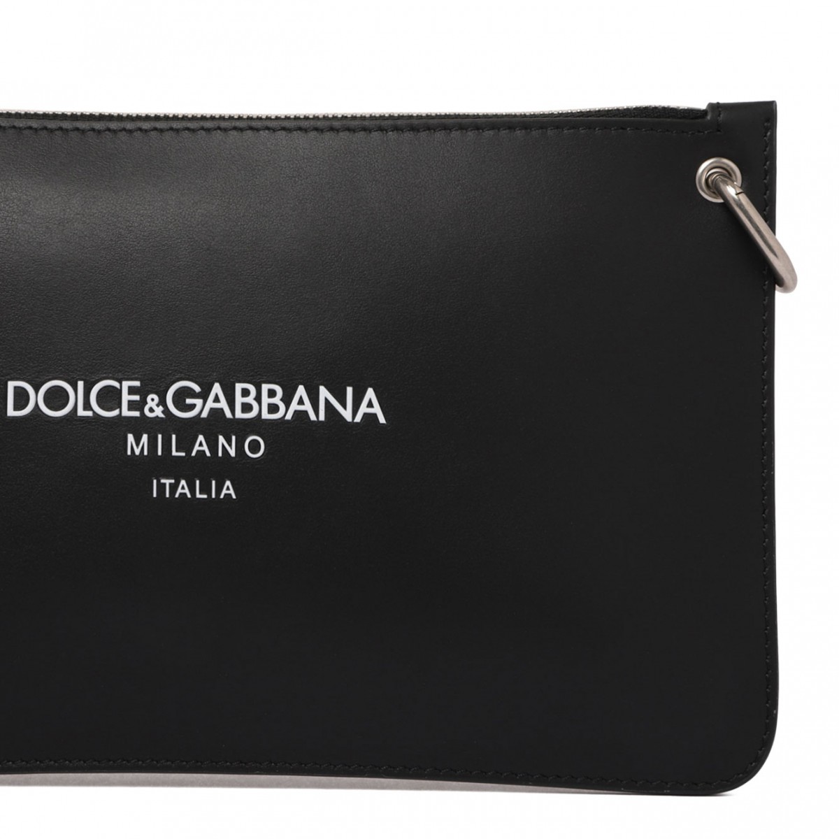 Black Logo Lettering Clutch Bag