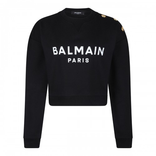 BALMAIN ブラックロゴスウェット Printed Balmain sweatshirt black black - Men | BALMAIN