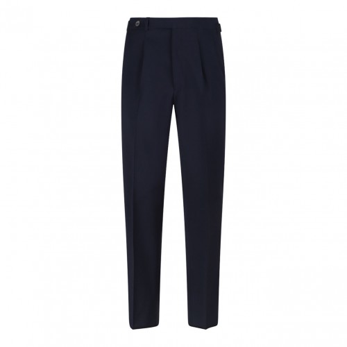 Navy Blue Pleated Trousers