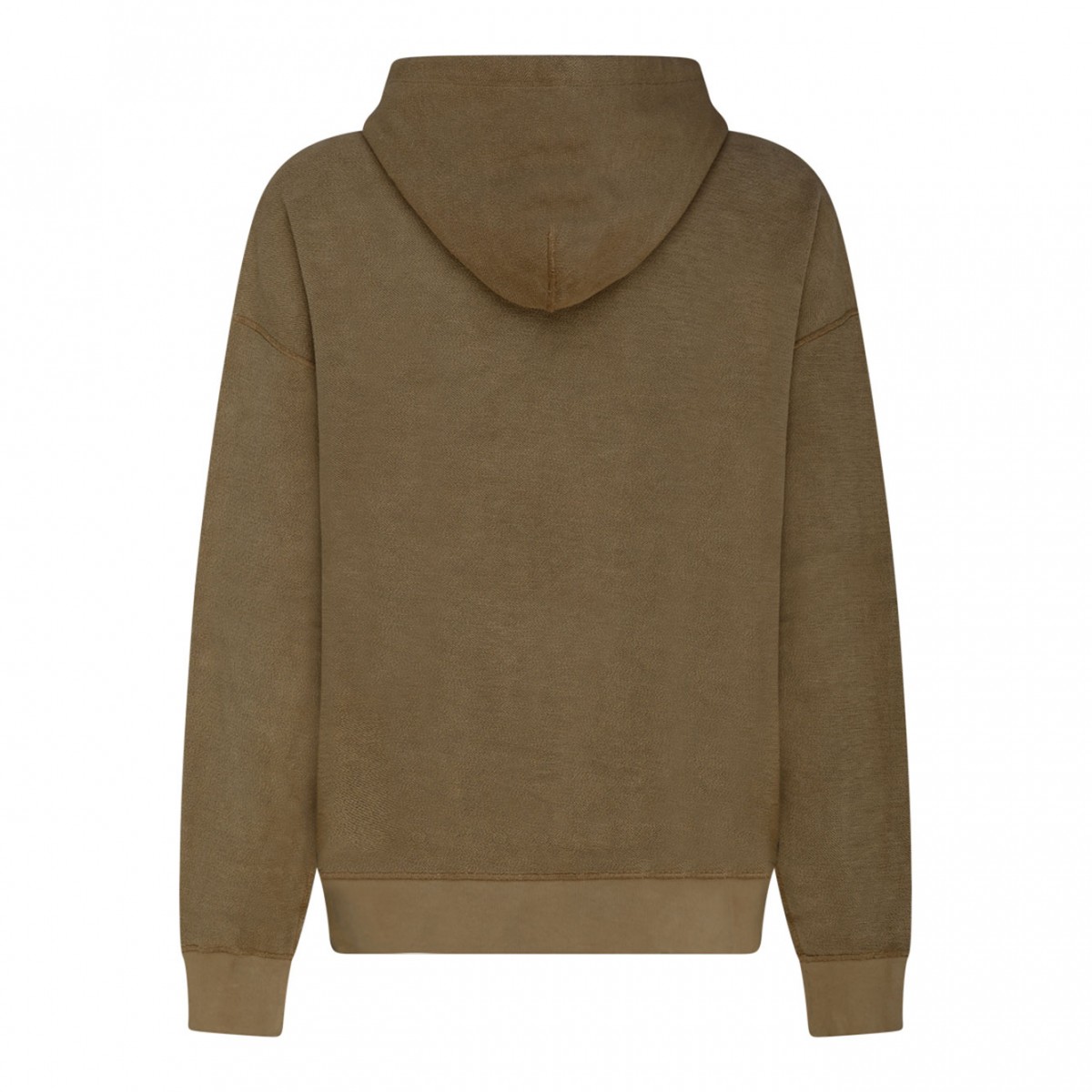Sand Brown Cotton Logo Print Hoodie