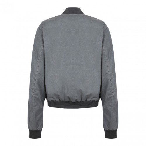 Gray Oversize Linen Bomber Jacket 2