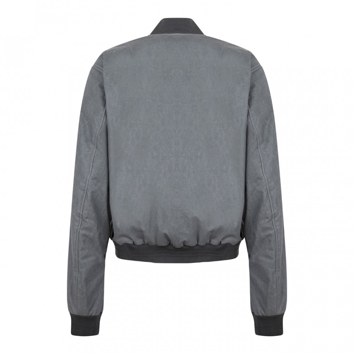 Gray Oversize Linen Bomber Jacket