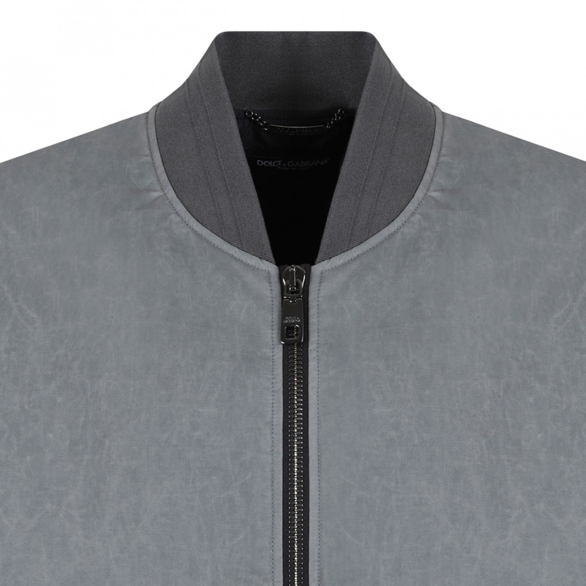 Gray Oversize Linen Bomber Jacket