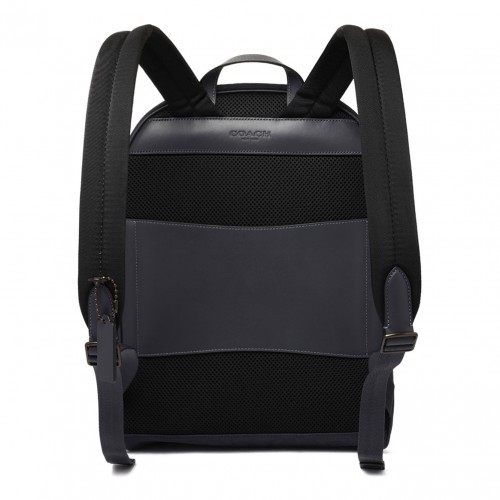 Navy Blue Theo Backpack In Signature Jacquard 2