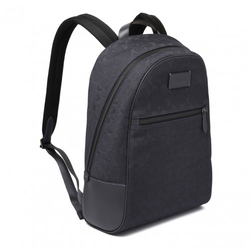 Navy Blue Theo Backpack In Signature Jacquard