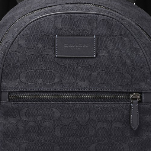 Navy Blue Theo Backpack In Signature Jacquard
