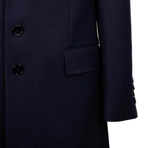 Blue Single Breasted Coat