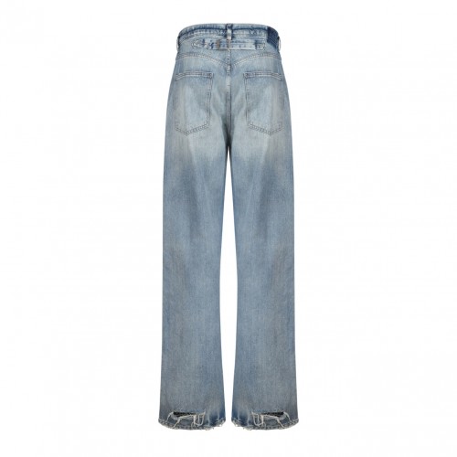 Blue Straight Leg Jeans 2