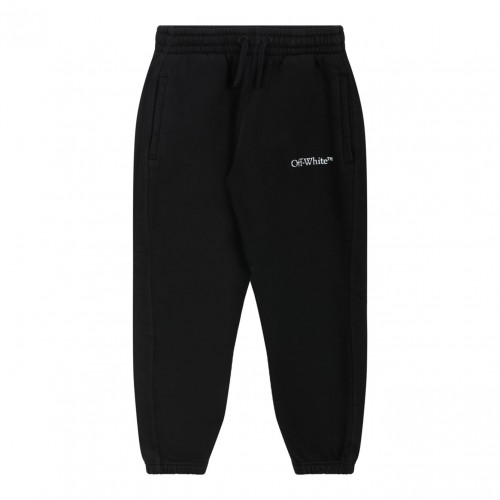 Black and White Cotton Track Pants