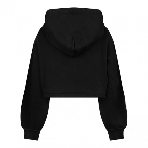 Black Logo Lettering Jersey Hoodie