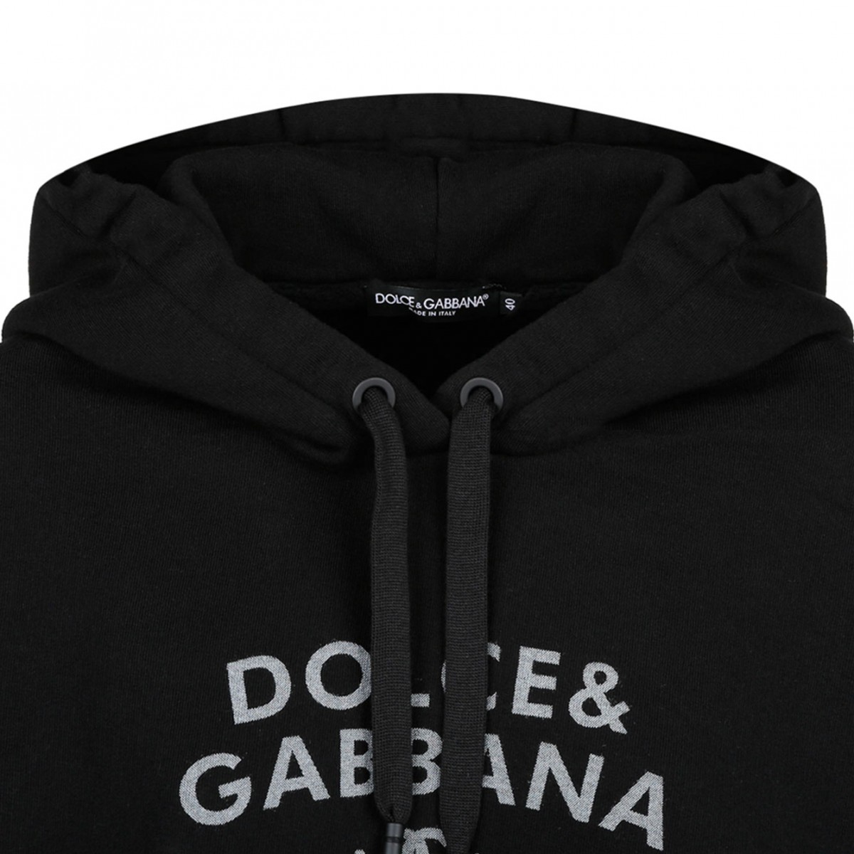 Black Logo Lettering Jersey Hoodie