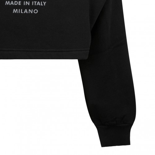 Black Logo Lettering Jersey Hoodie