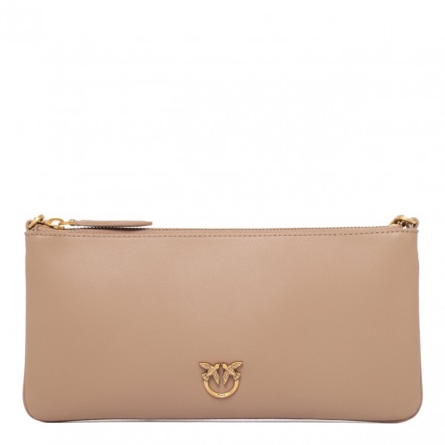 Beige Love Birds Shoulder Bag