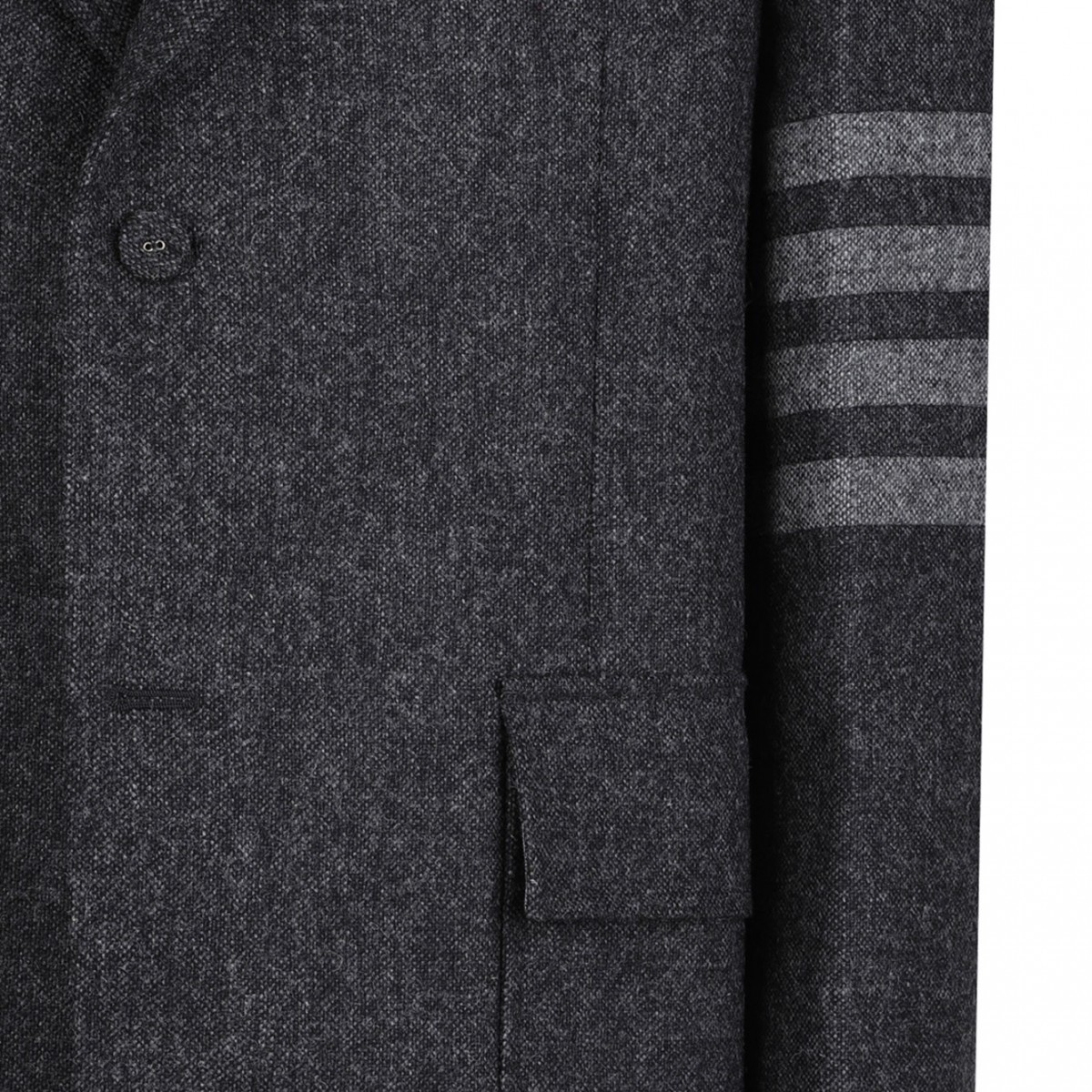 Charcoal Grey Stripe-Detail Blazer