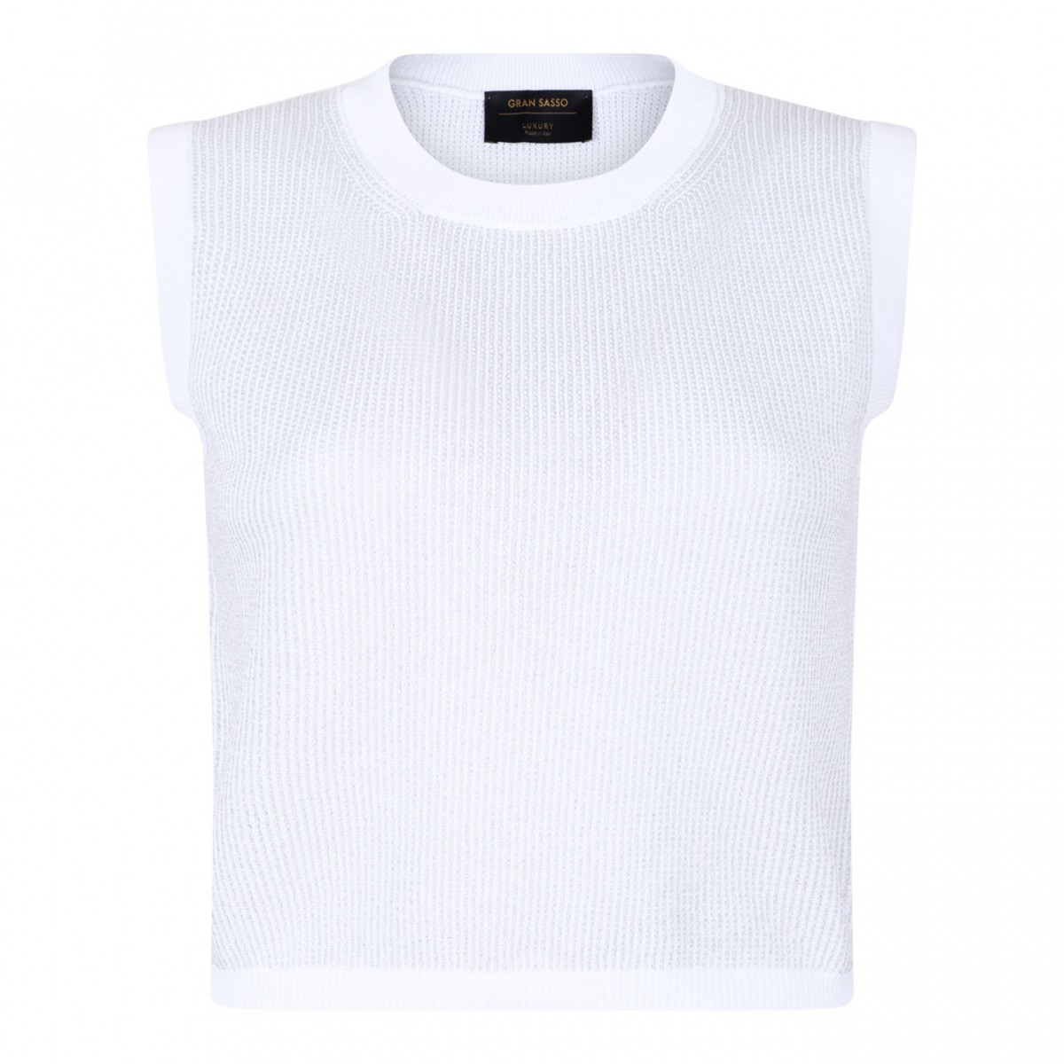 White Sleeveless Knitwear