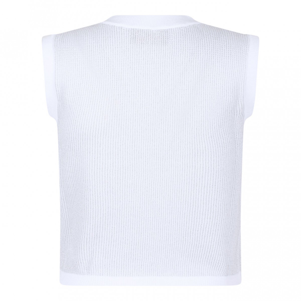White Sleeveless Knitwear