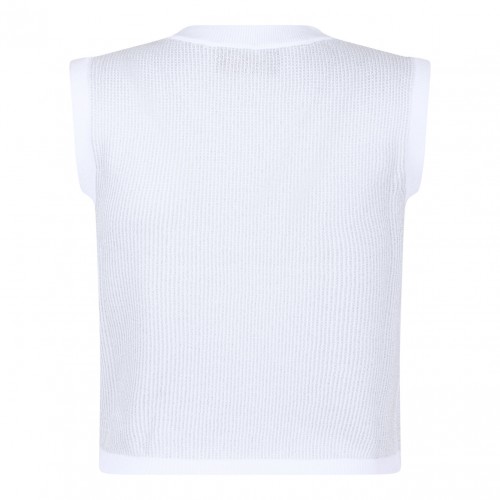 White Sleeveless Knitwear