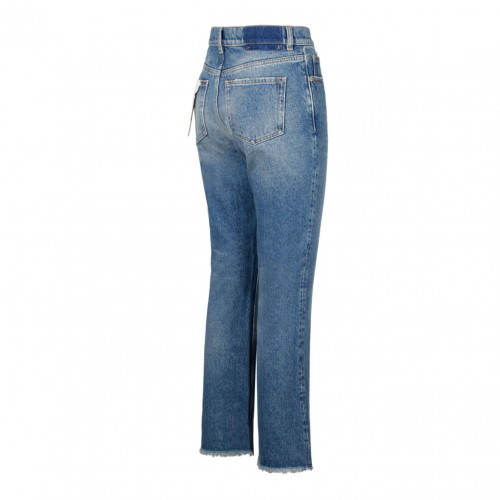 Blue Cropped Flare Jeans