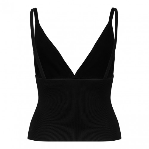 Black Viscose-Knit Vest Top 2