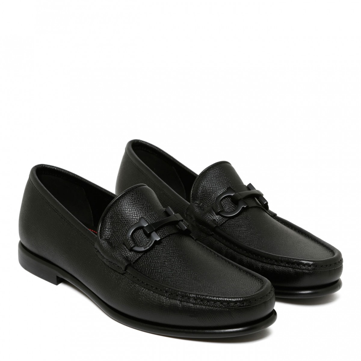 Black Gancini Ornament Loafers