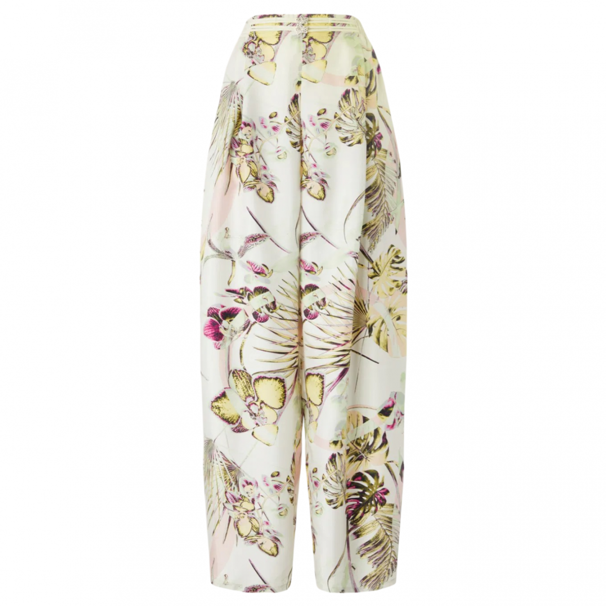 Jungle Orchids Silk Trousers