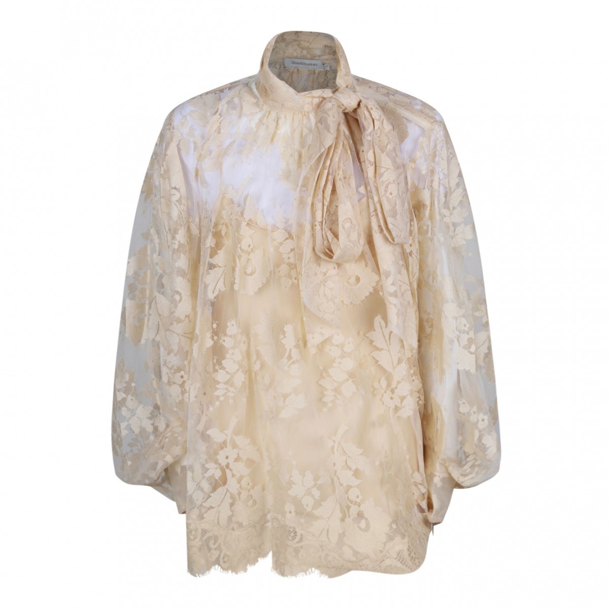 Cream White Illustration Blouse