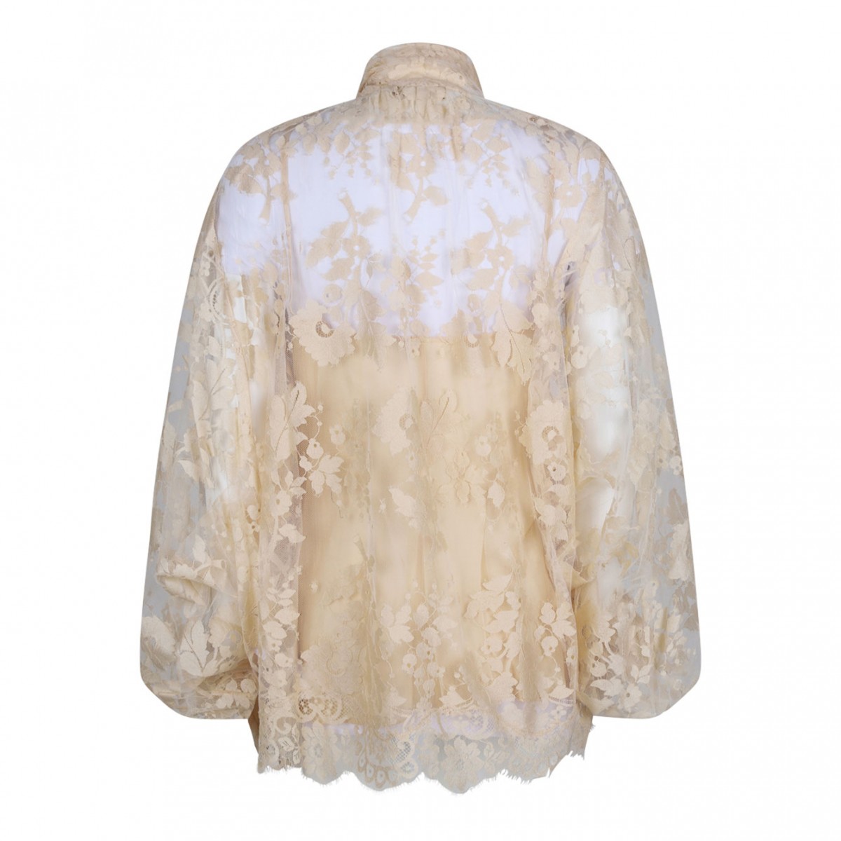 Cream White Illustration Blouse