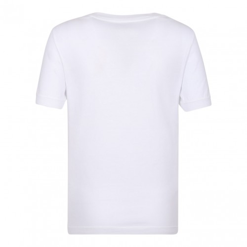 White Logo Embroidered T-Shirt 2