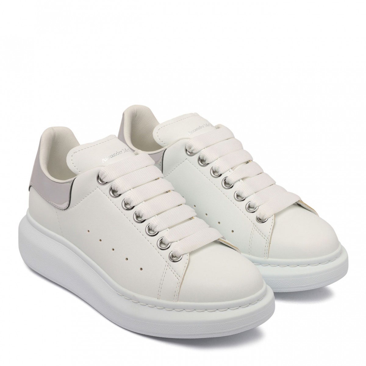 White and Silver Oversized Sneakers