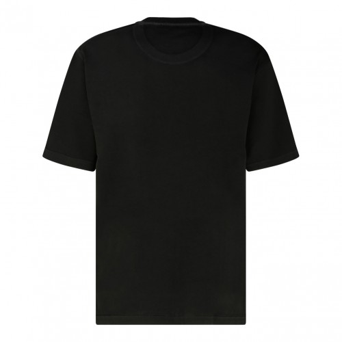 Black Cotton Logo Print T-Shirt 2