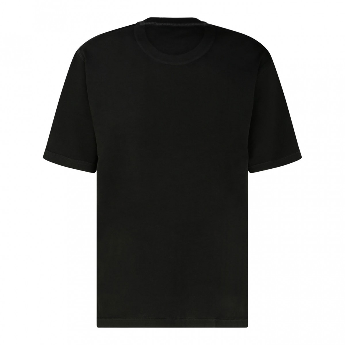 Black Cotton Logo Print T-Shirt