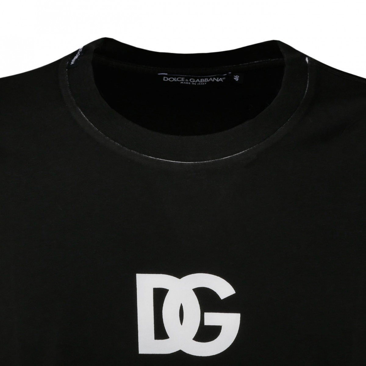 Black Cotton Logo Print T-Shirt