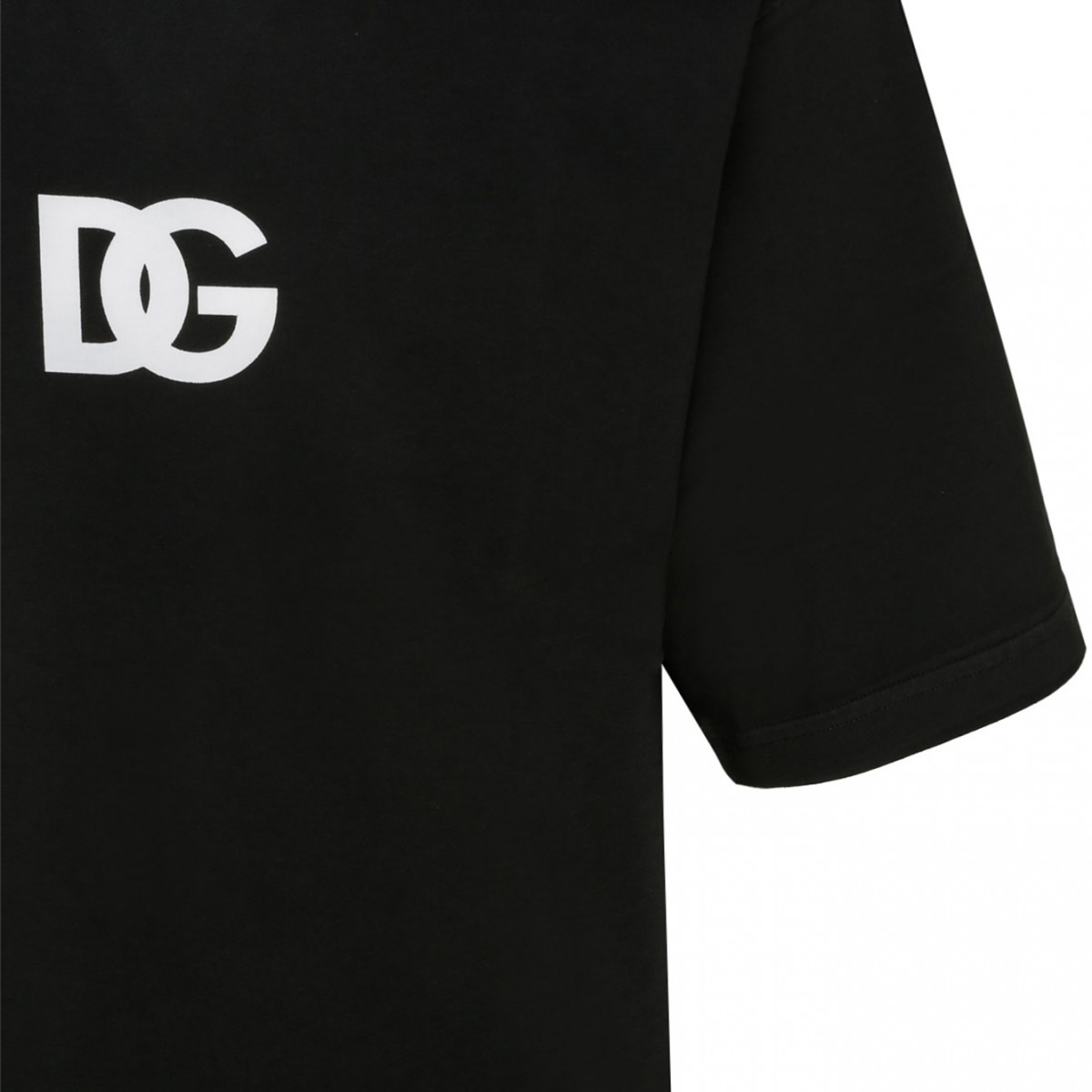 Black Cotton Logo Print T-Shirt