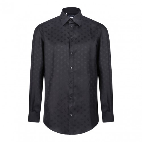 Black Monogram Silk Shirt