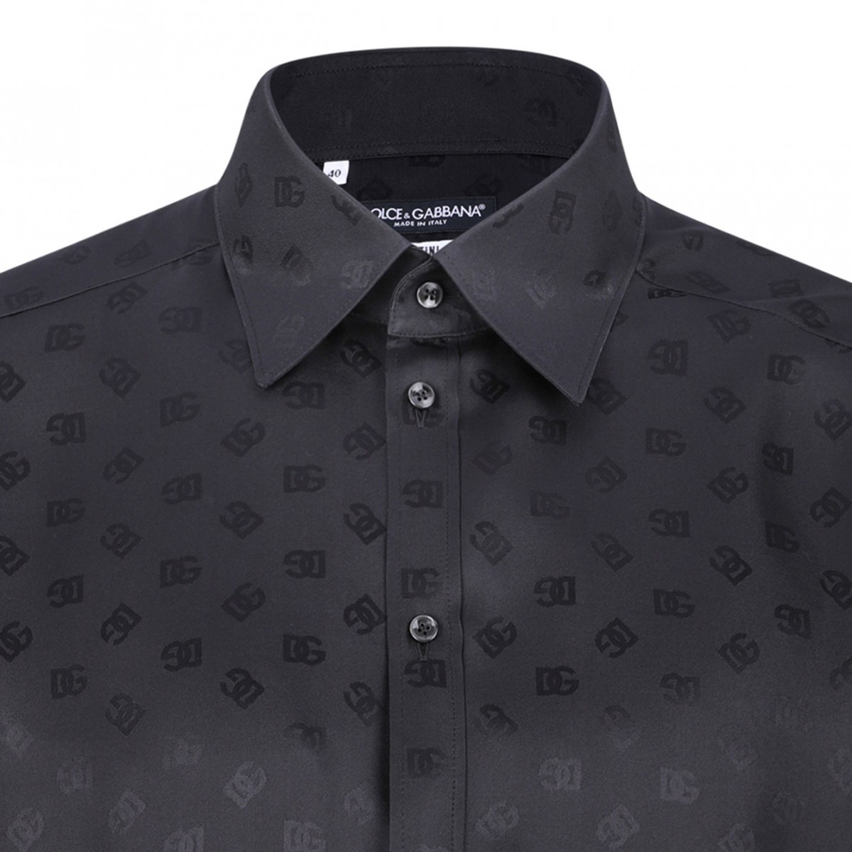 Black Monogram Silk Shirt