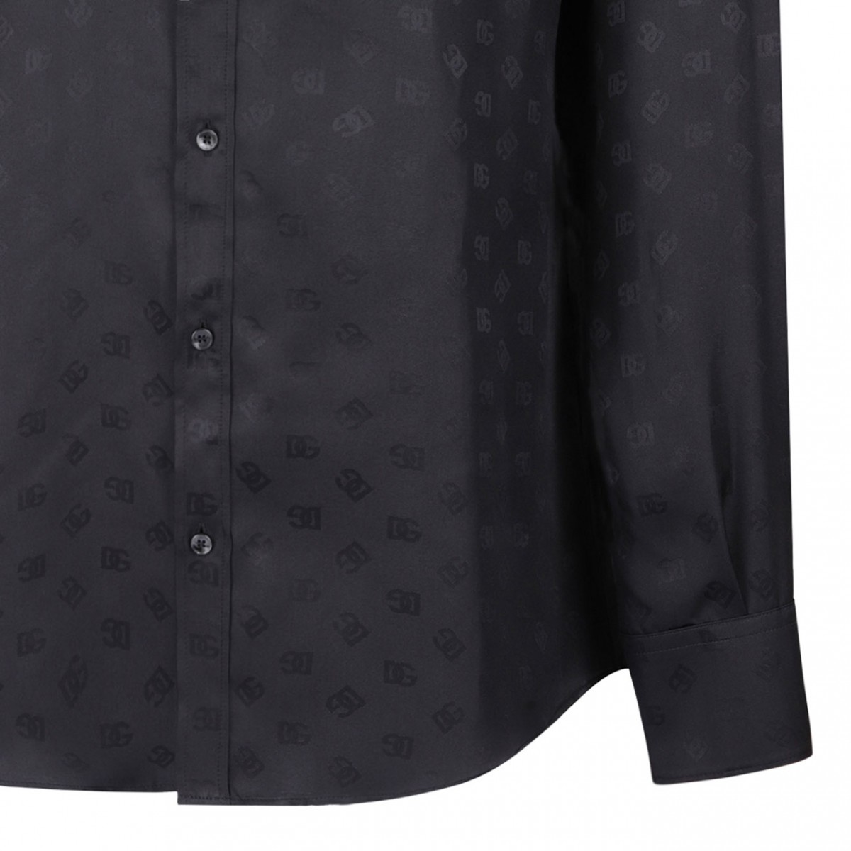 Black Monogram Silk Shirt