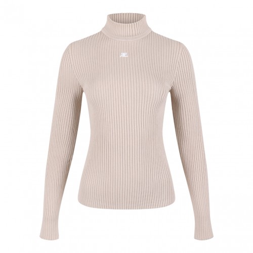 Sand Beige Reedition Rib Knit Sweater