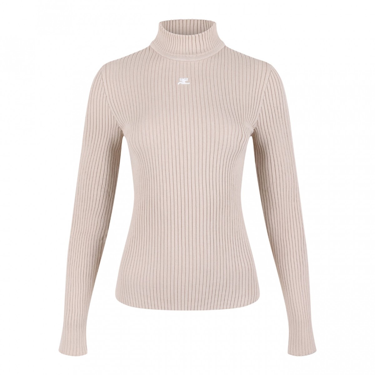 Sand Beige Reedition Rib Knit Sweater