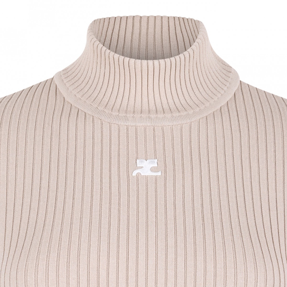 Sand Beige Reedition Rib Knit Sweater