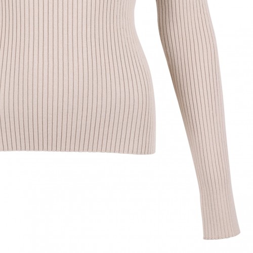 Sand Beige Reedition Rib Knit Sweater