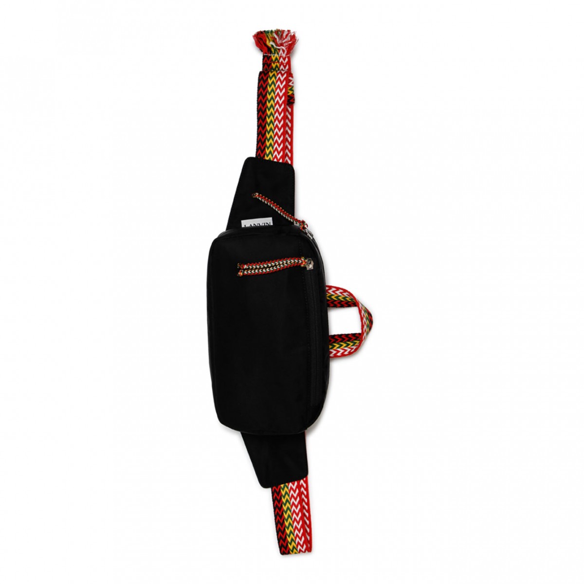 Black Chevron Woven Pattern Messenger Bag