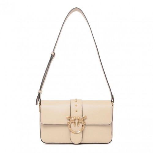 Beige Love Birds Shoulder Bag