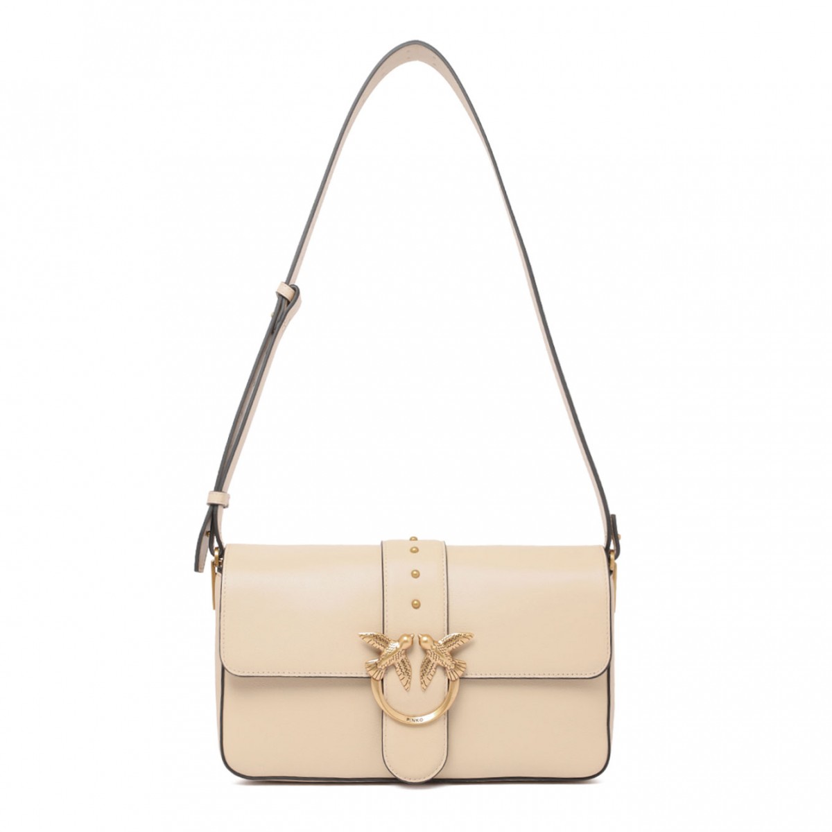 Beige Love Birds Shoulder Bag