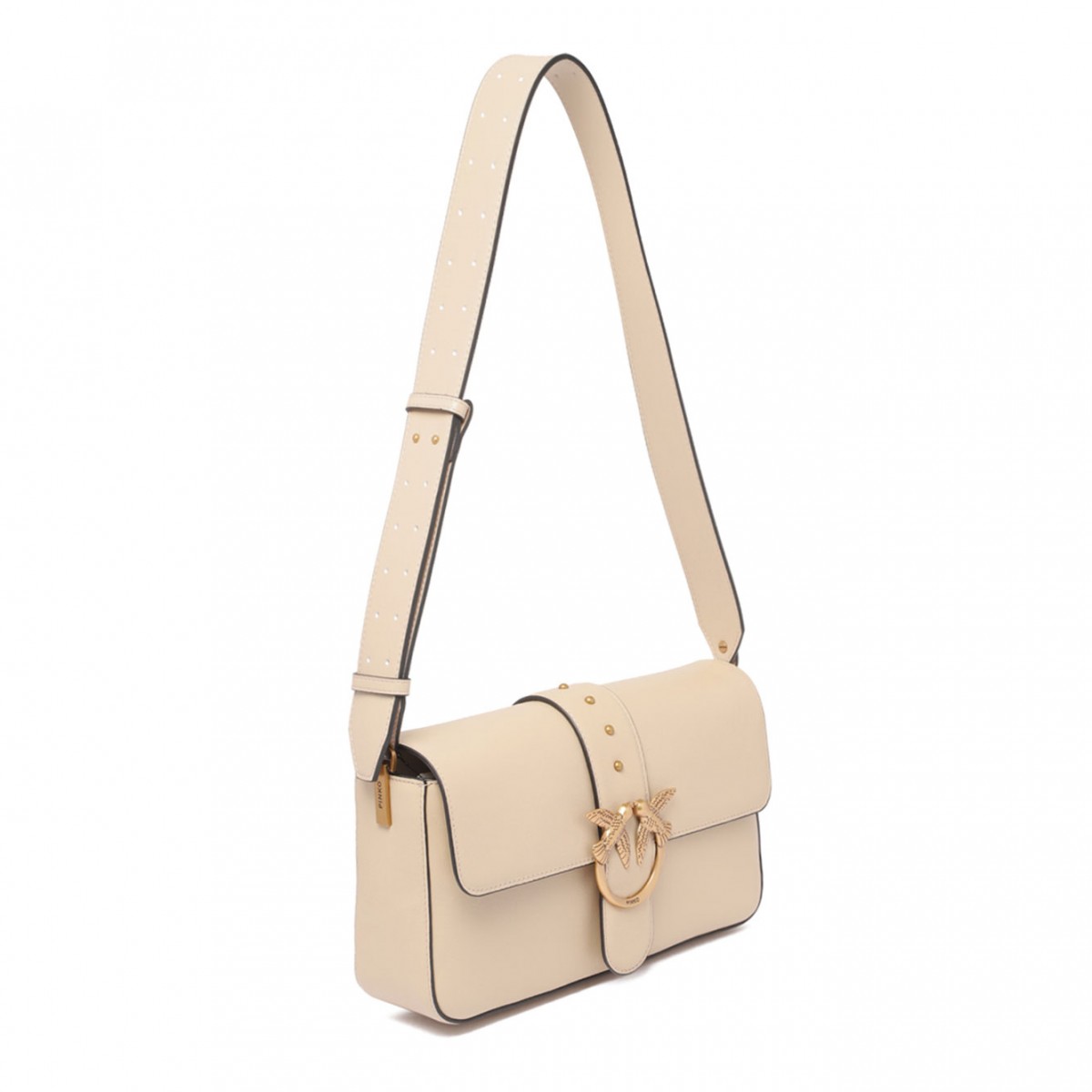 Beige Love Birds Shoulder Bag