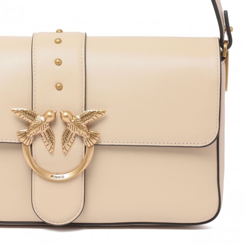 Beige Love Birds Shoulder Bag