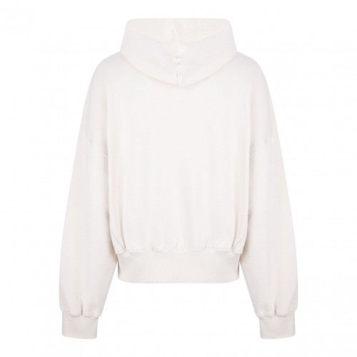 Cream White Logo Print Hoodie 2