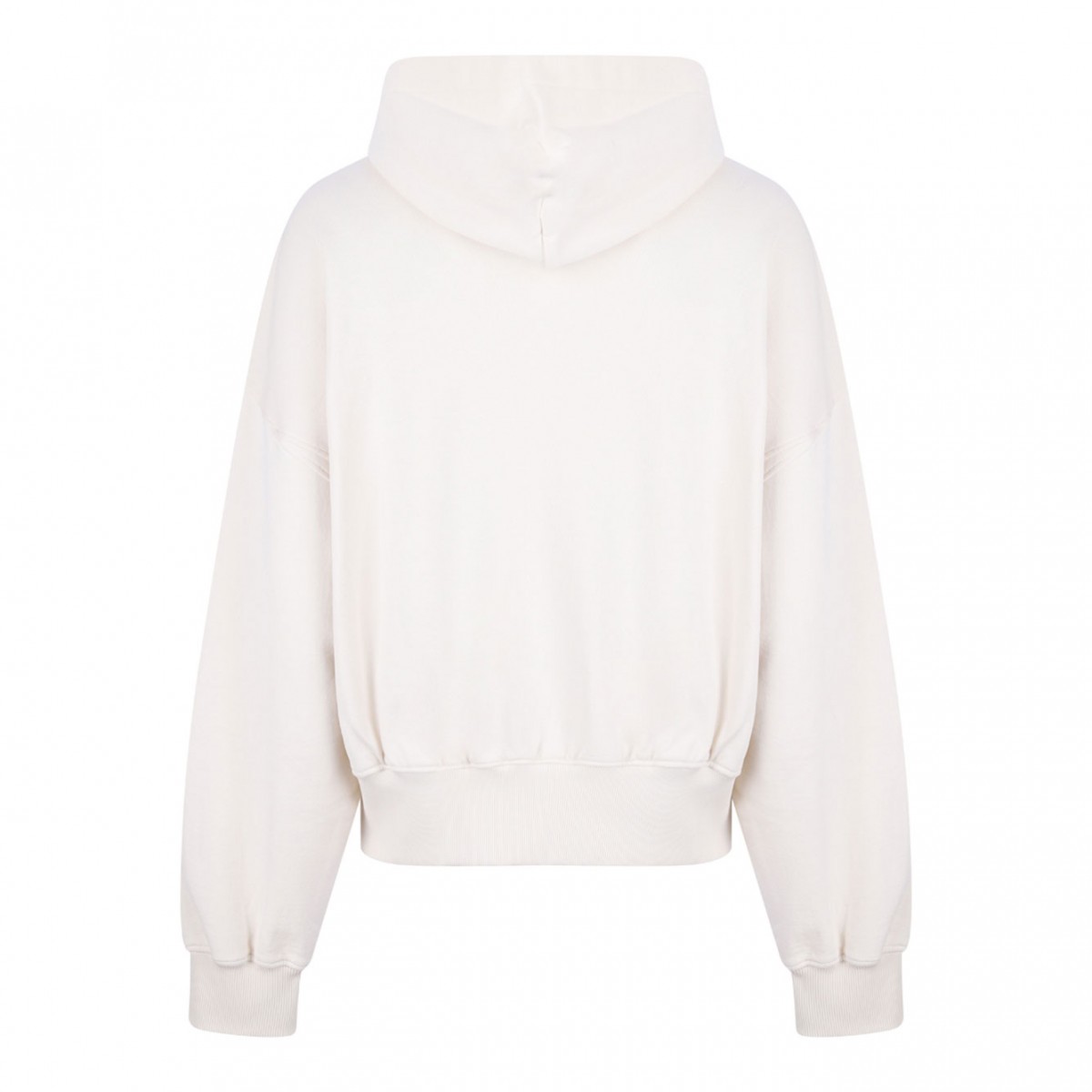 Cream White Logo Print Hoodie