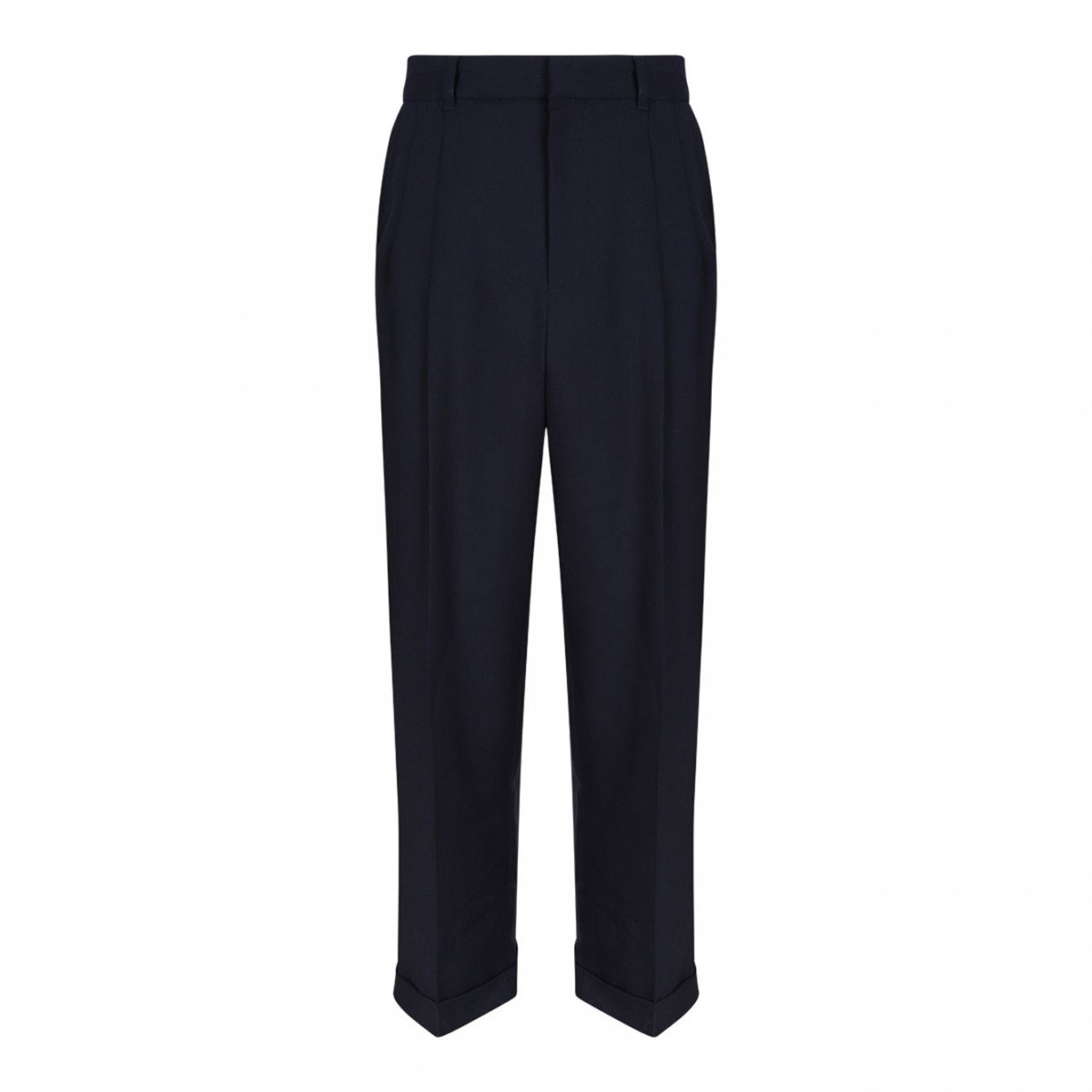 Navy Blue Straight Leg Trousers