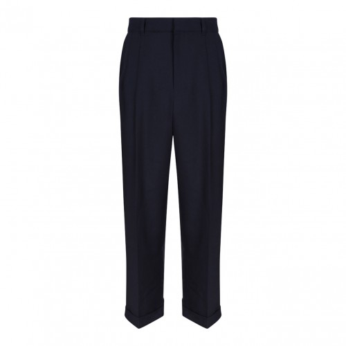 Navy Blue Straight Leg Trousers