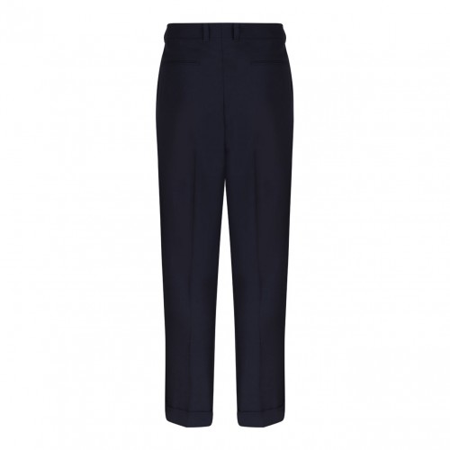 Navy Blue Straight Leg Trousers 2